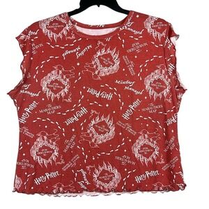 Wizarding‎ World Harry Potter Short Sleeve Crop Sleepshirt Marauders Map Size XL